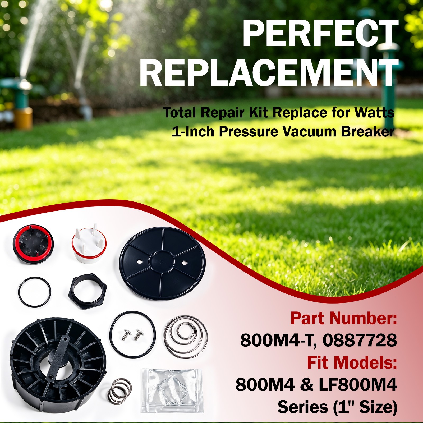 1" Vacuum Breaker Repair Kit Replace for Watts,Replace 800M4,0887728