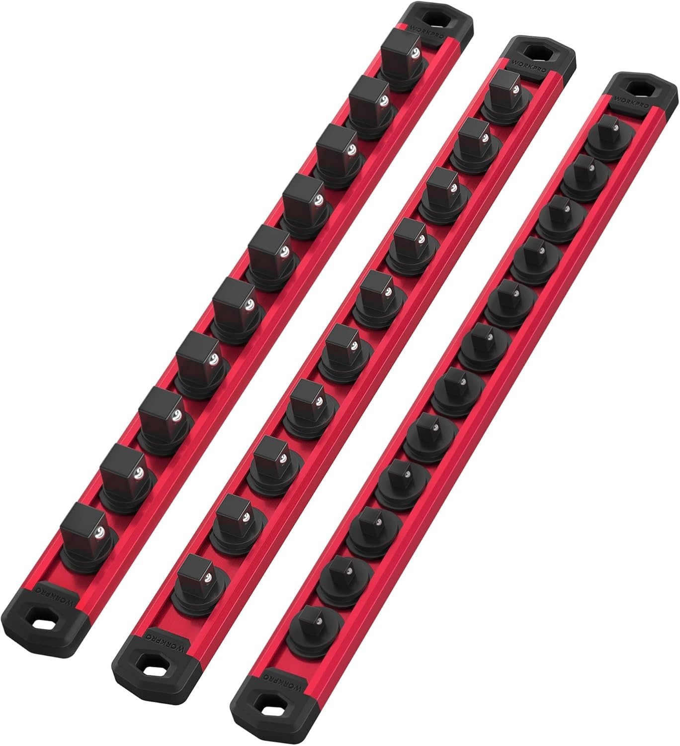 Aluminum Magnetic Socket Rail Kit with Clips - Efficient Storage Solution