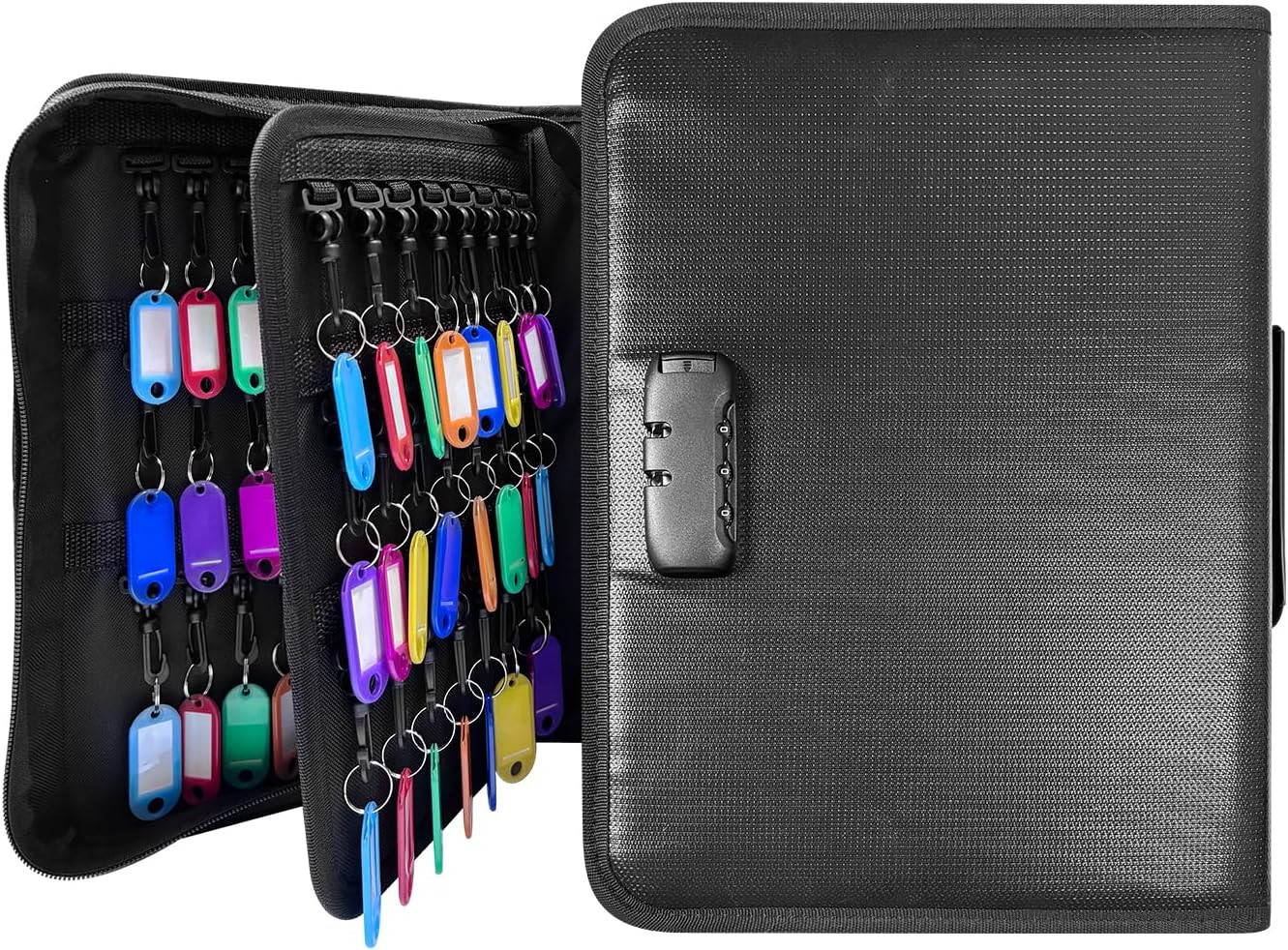 150 Position Key Organizer with Combination Lock, Waterproof Fireproof Zippered