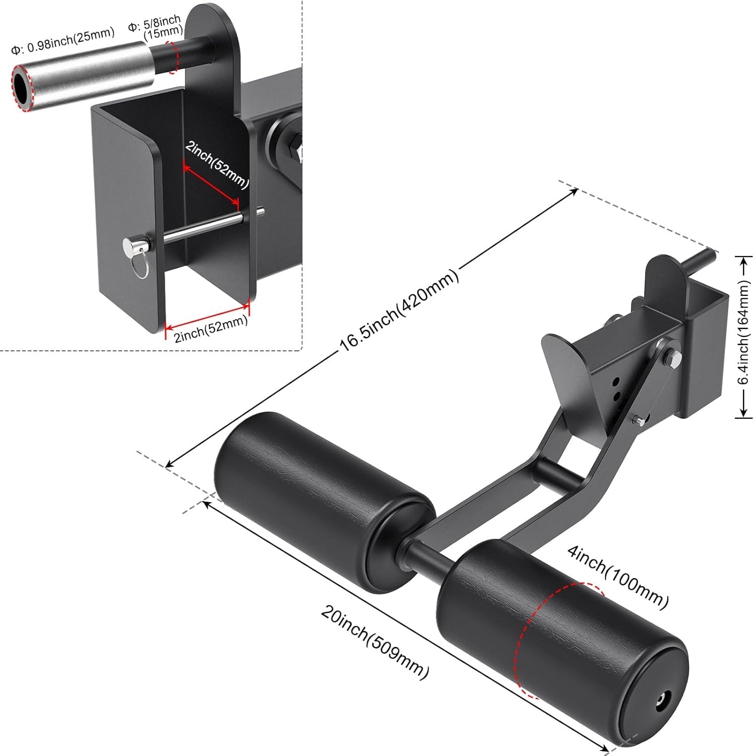 Leg Extension Attachment - Adjustable with Leather Surface^