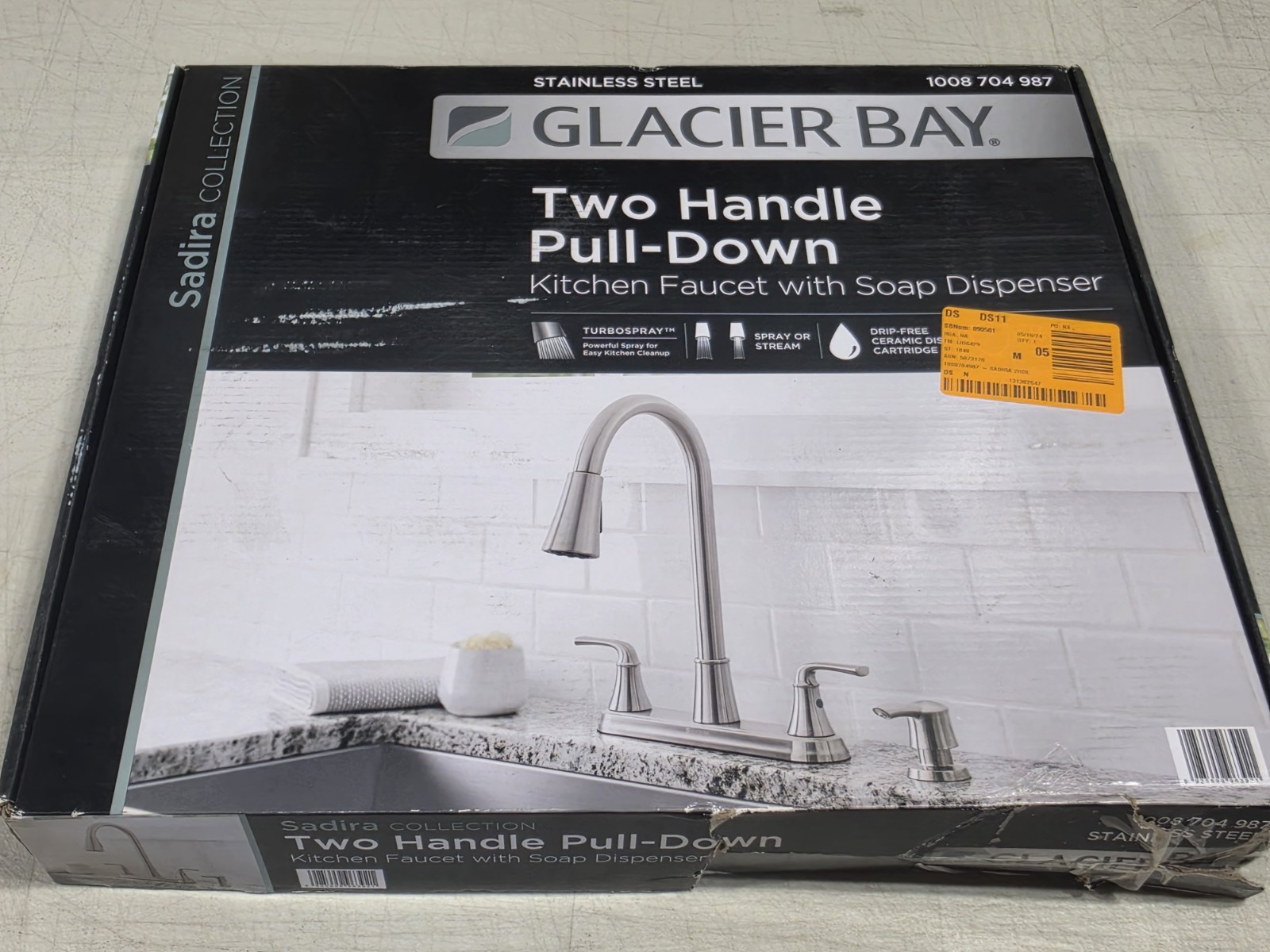 NEW Glacier Bay Sadira Double Handle Pulldown Sprayer Kitchen Faucet