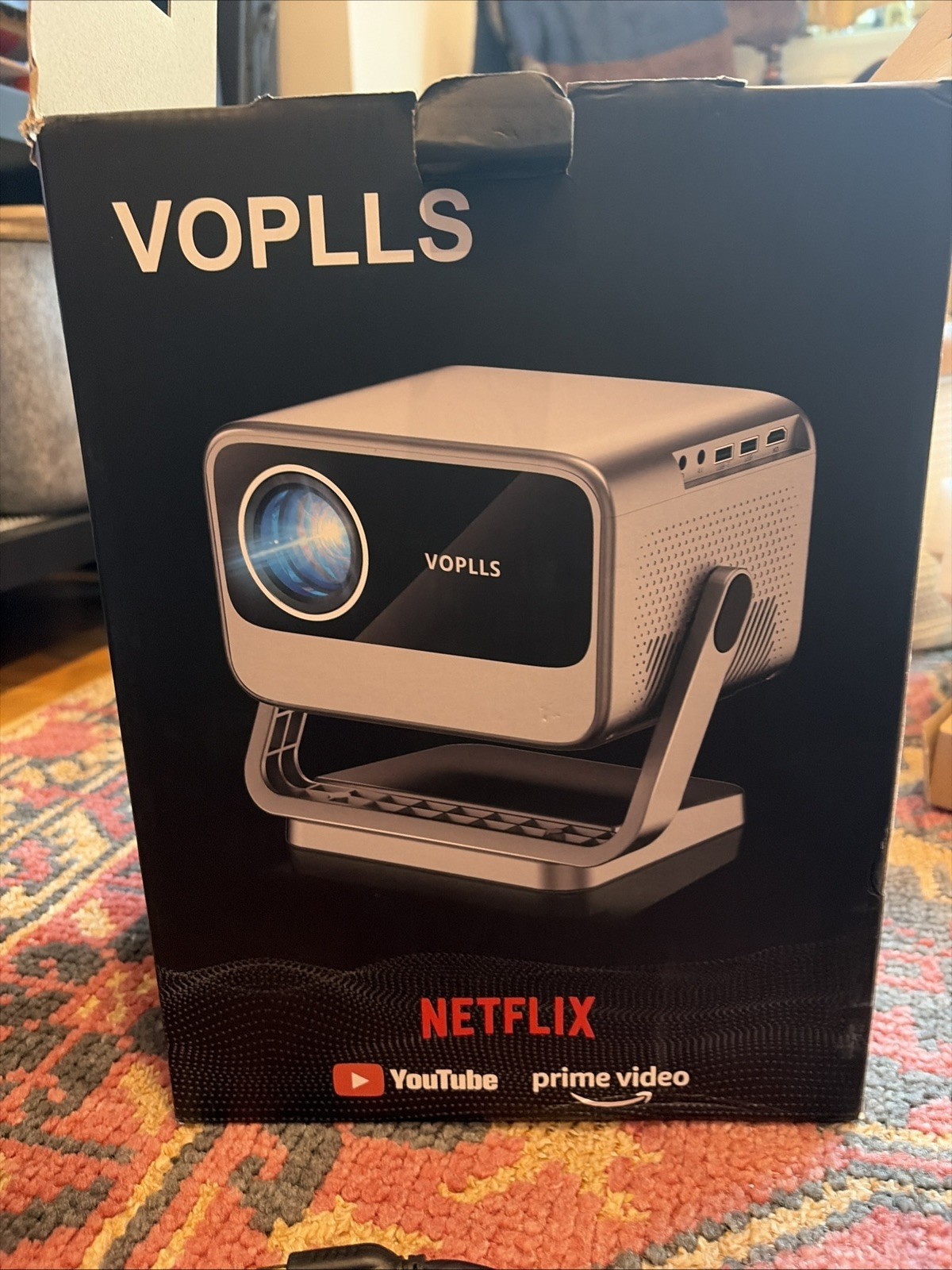 VOPLLS M10 Home Theater Projector Gray HDMI USB Streaming Support