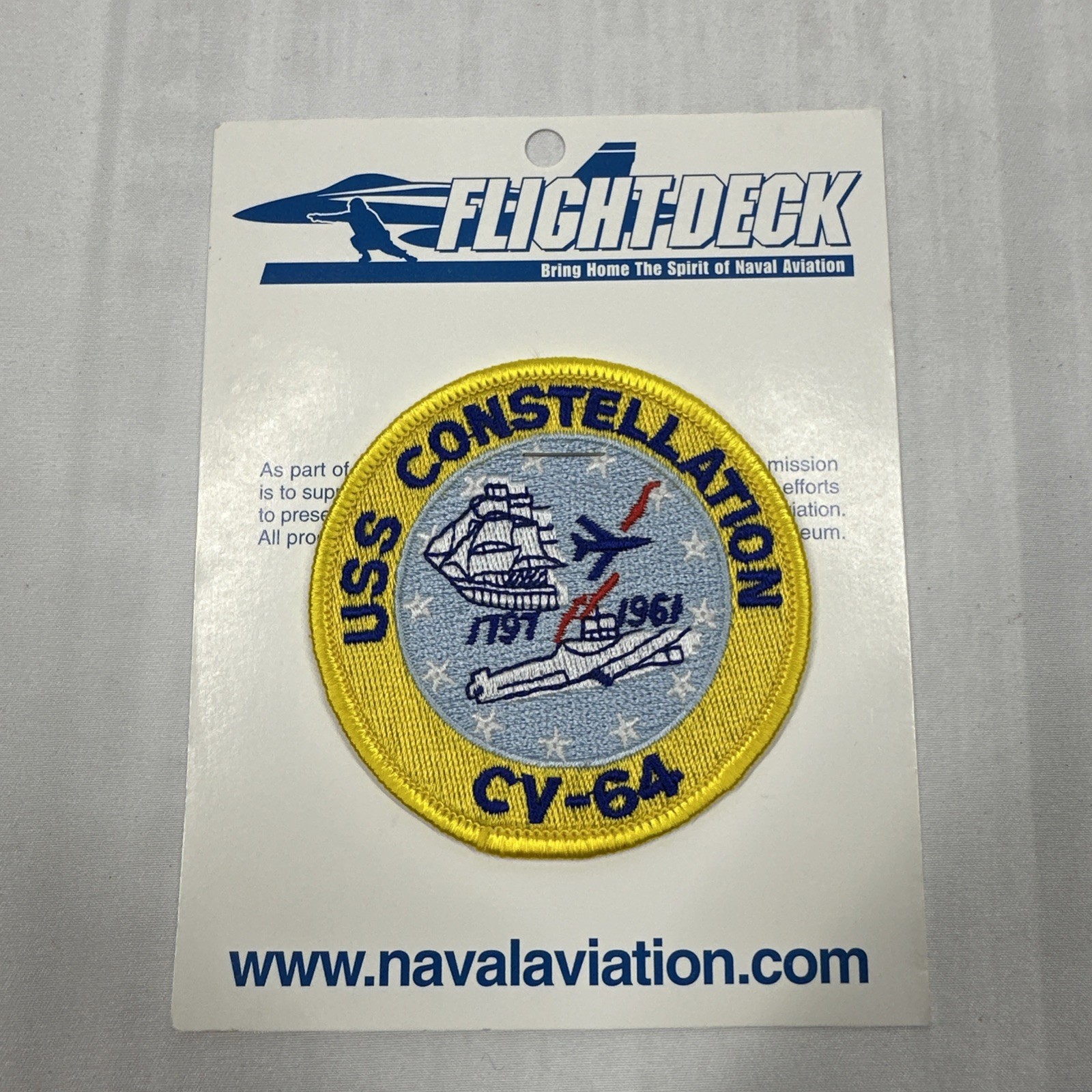 USS Constellation CV-64 Patch 3" USN US Navy 1797-1961 (Ship Decommissioned)