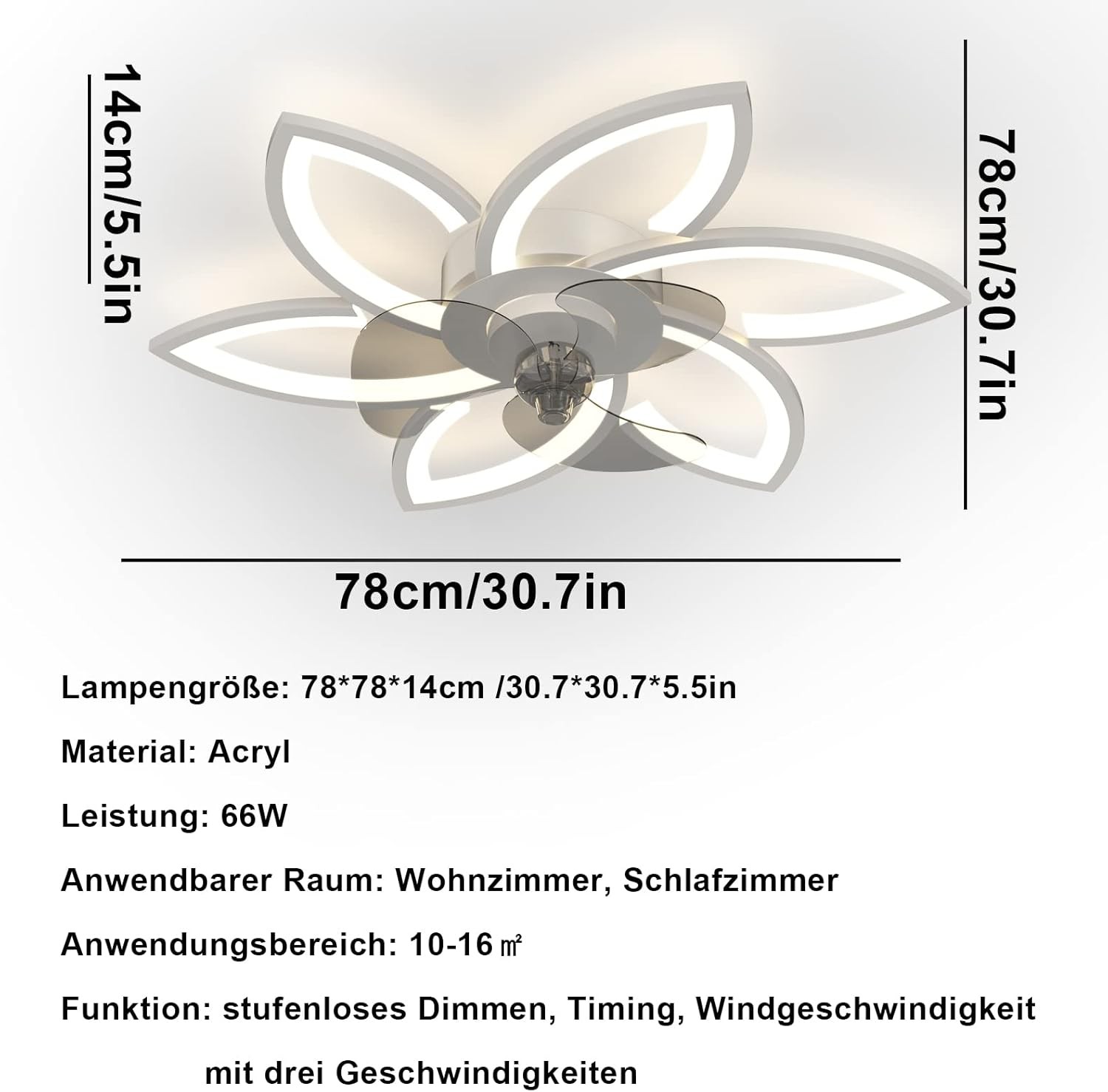 Variable Intensity Ceiling Fan with Light Indoor Home Decor Ceiling Lighting