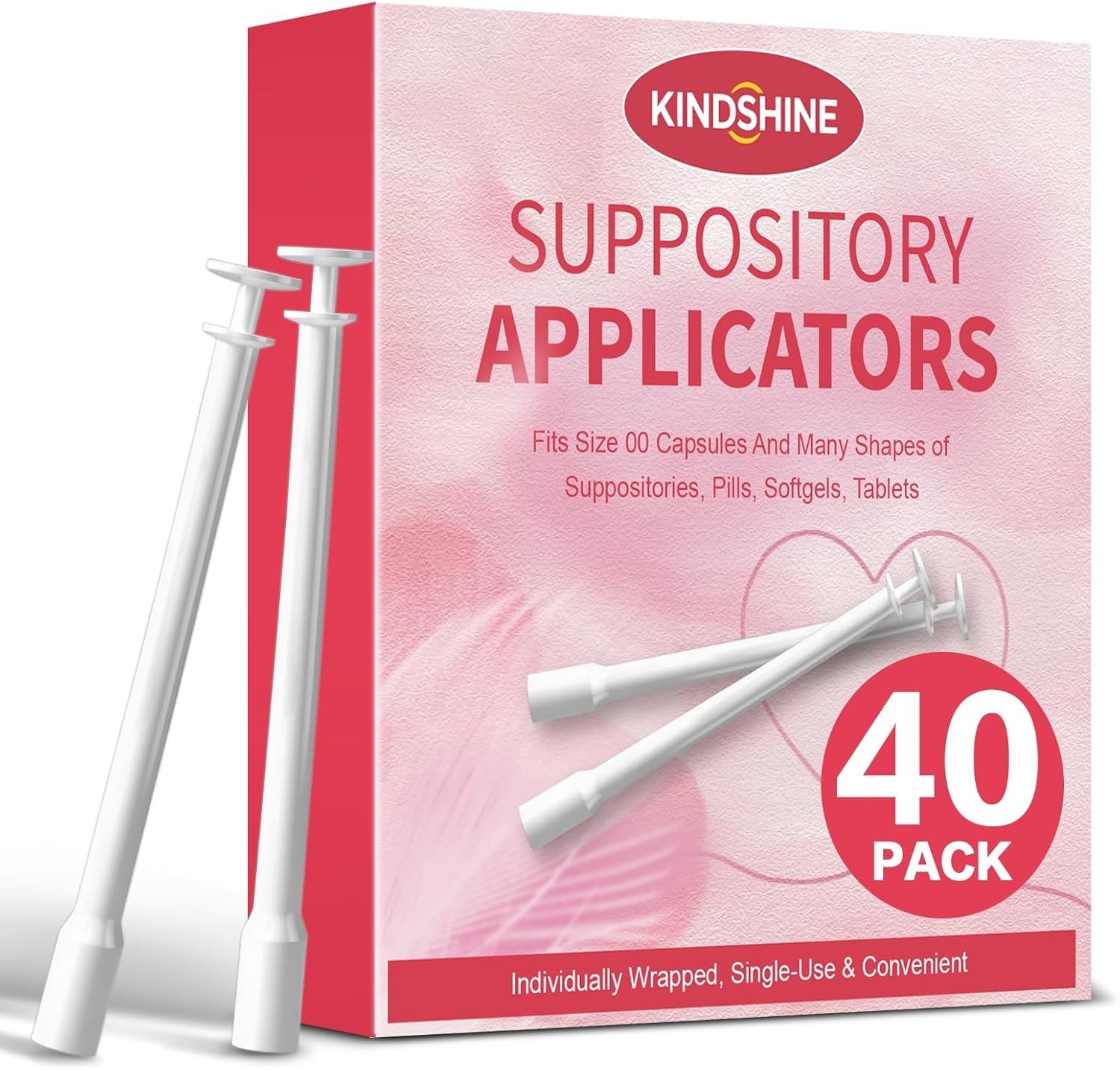 Easy-to-Use Suppository Applicator for Women and Men, 40 Count (Pack of 1)