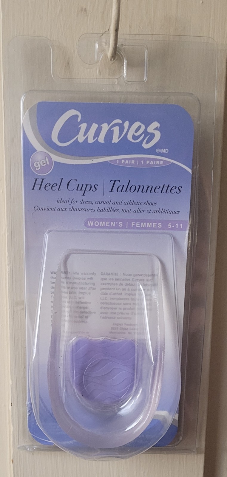 Curves Gel Heel Cups Women's Size 5-11 RARE FIND