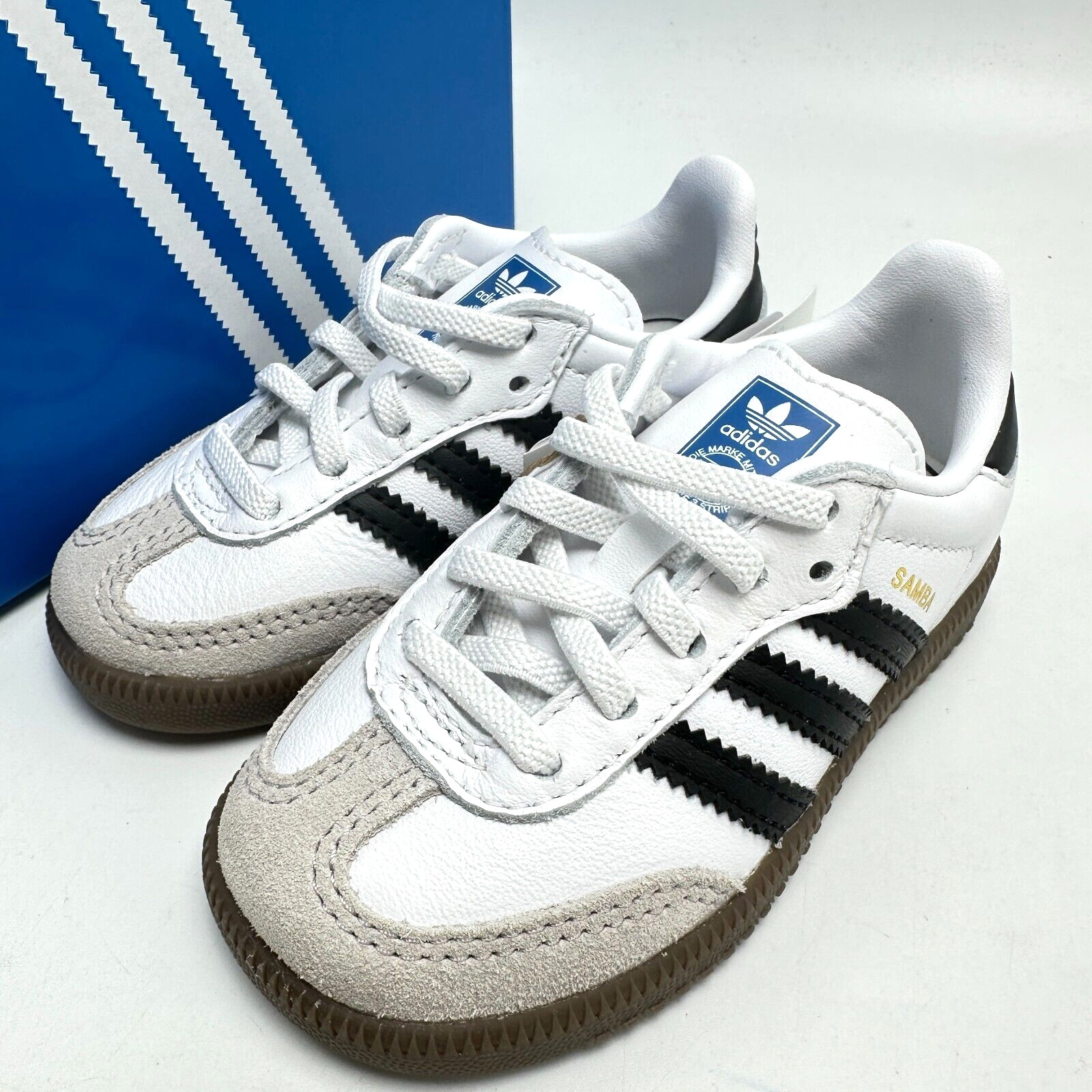 ADIDAS Samba OG EL I Cloud White Core Black Gum IE3679 Toddler shoes 4-10K