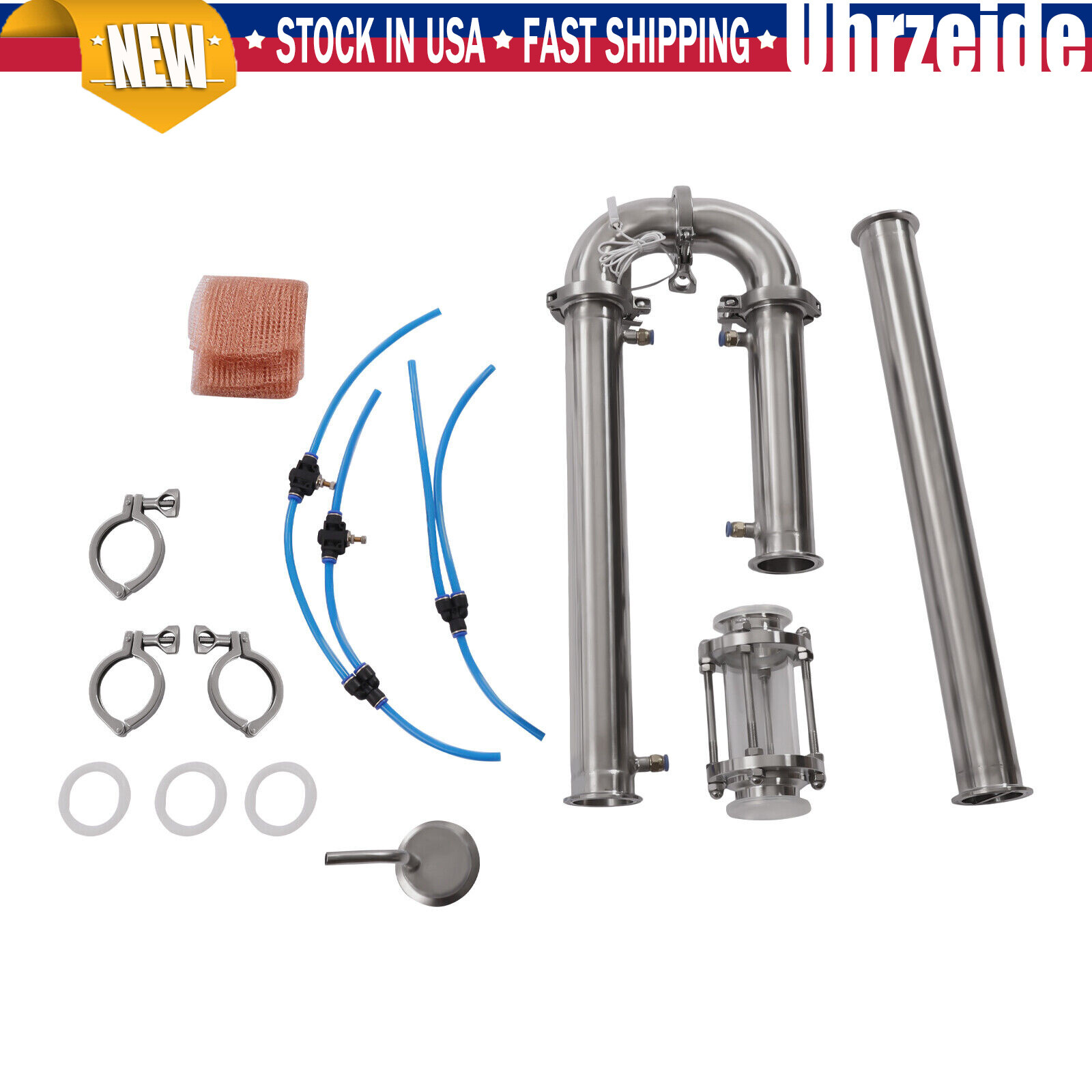 2"inch Stainless Still Moonshine Reflux Distilling Column Brew Wine Making Tool