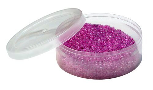 Clear Round Plastic Organizer Containers w/ Removable Lids 12 Pack #1628