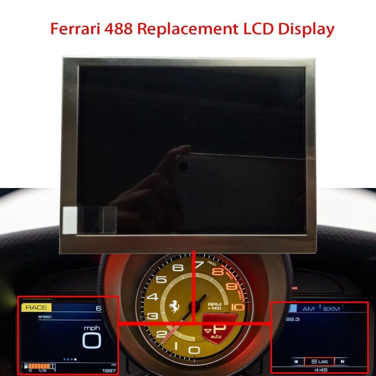 1 PCS Ferrari 488 (F142M) California T (F149M) 2015-2019 side display Instrument