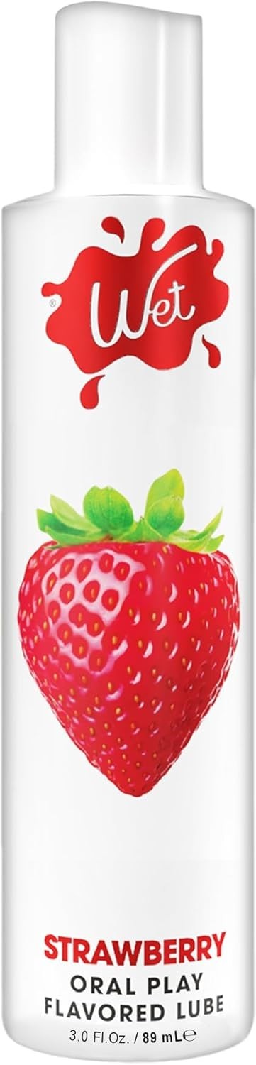 Wet Water-Based Flavored Lube for Men, Women & Couples, 3 Fl Oz (Sexy Strawberry