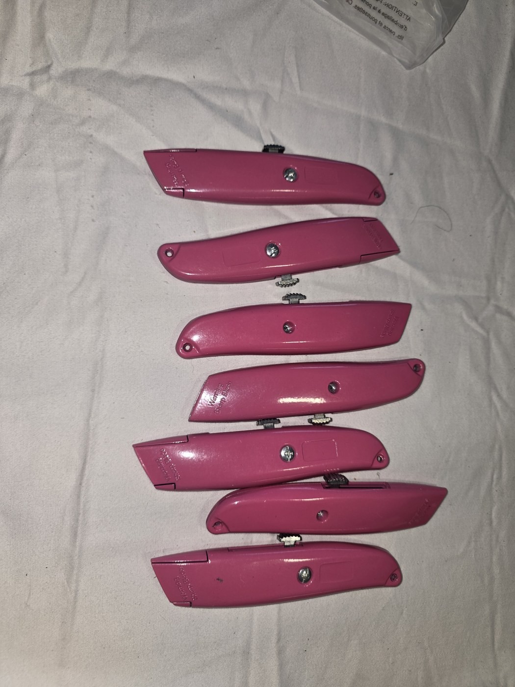 Pink Utility Box Cutter Knives Lot of 7 New