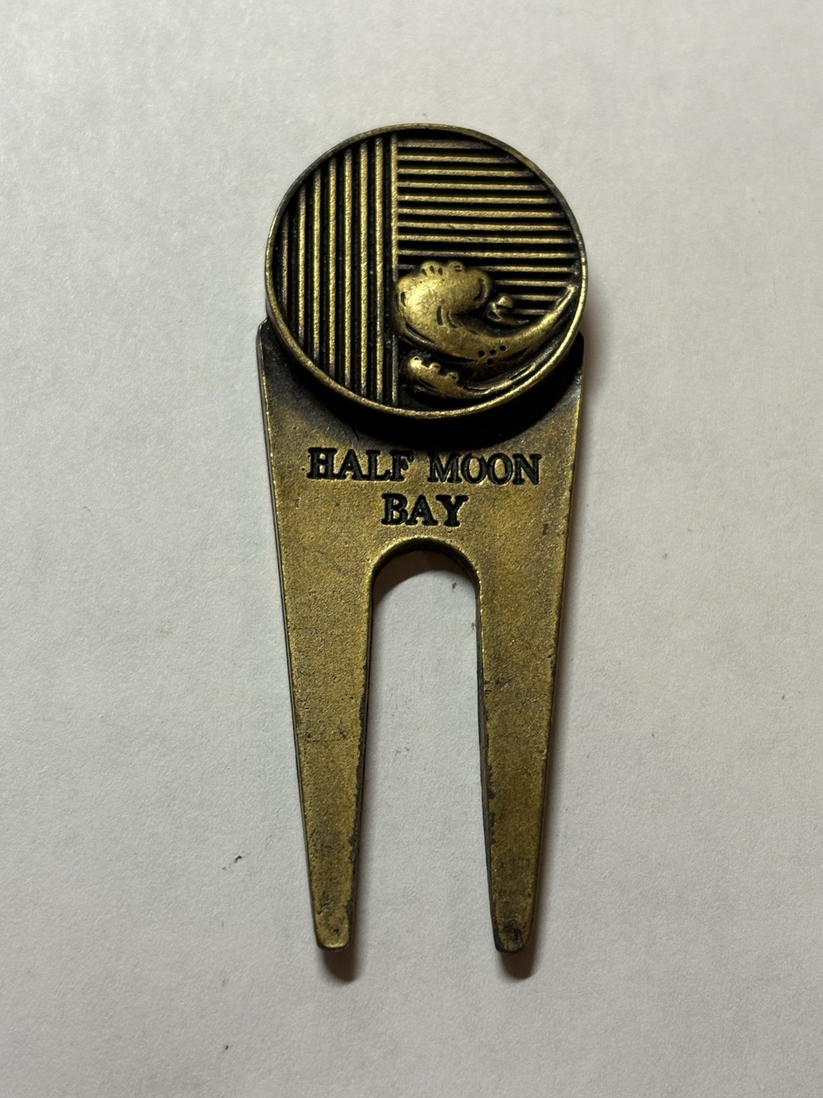 Rare Half Moon Bay Golf Links Metal Golf Divot Repair Tool - Half Moon Bay, CA