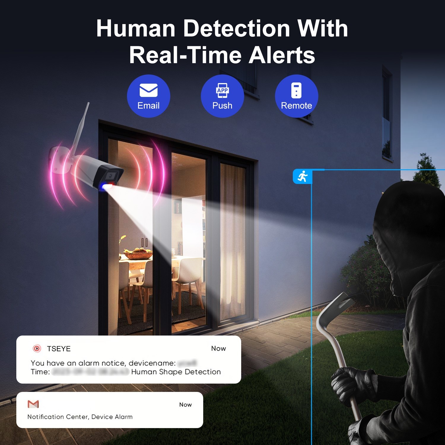 Wireless 10CH NVR 3MP WIFI Security Camera System 2 Way Audio AI Detection