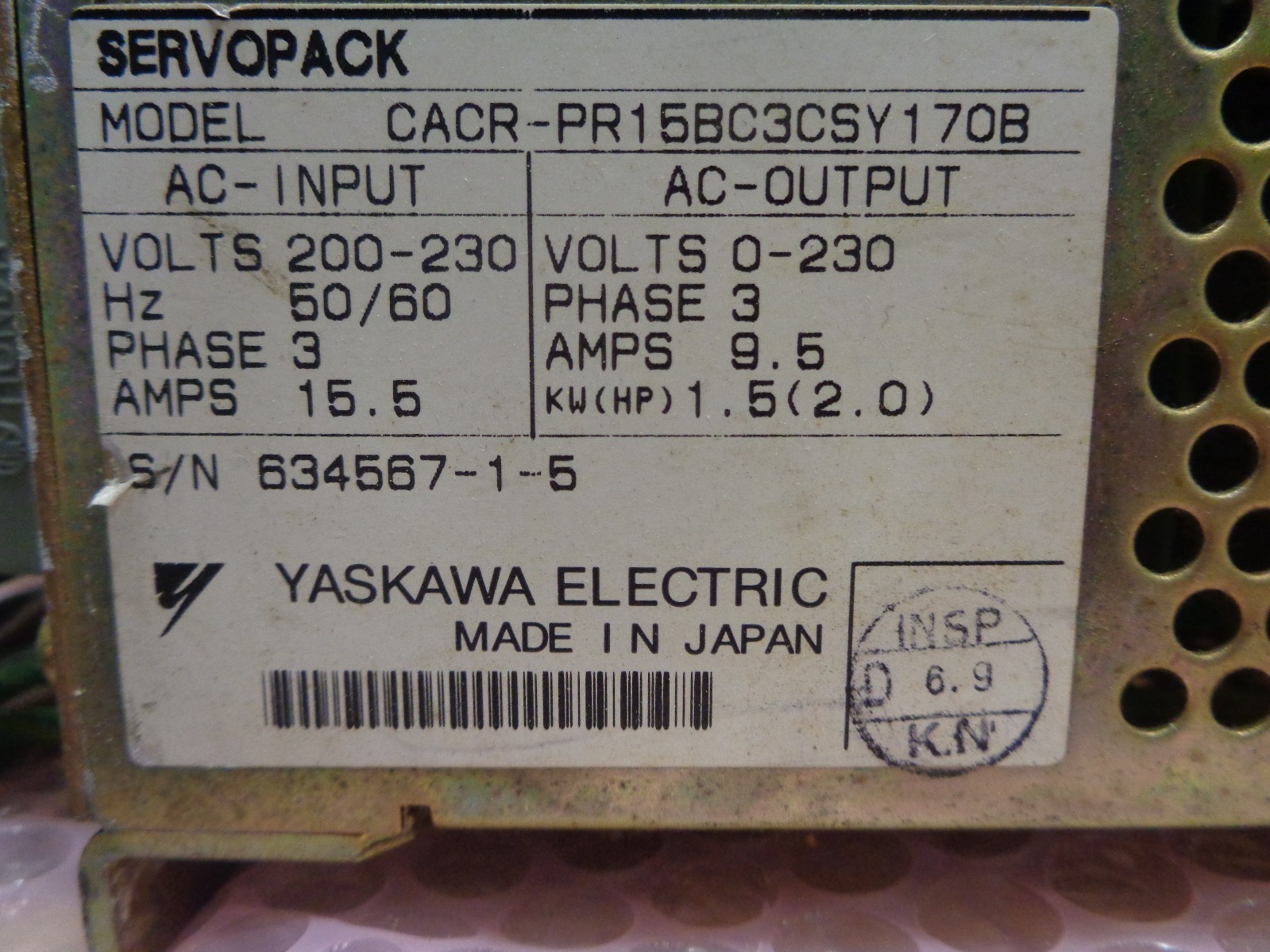ServoPack CACR-PR-15-BC3-CSY170B