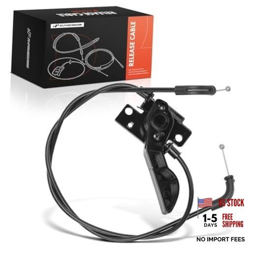 Front Hood Latch Release Cable with Handle Compatible with BMW 528i 2011