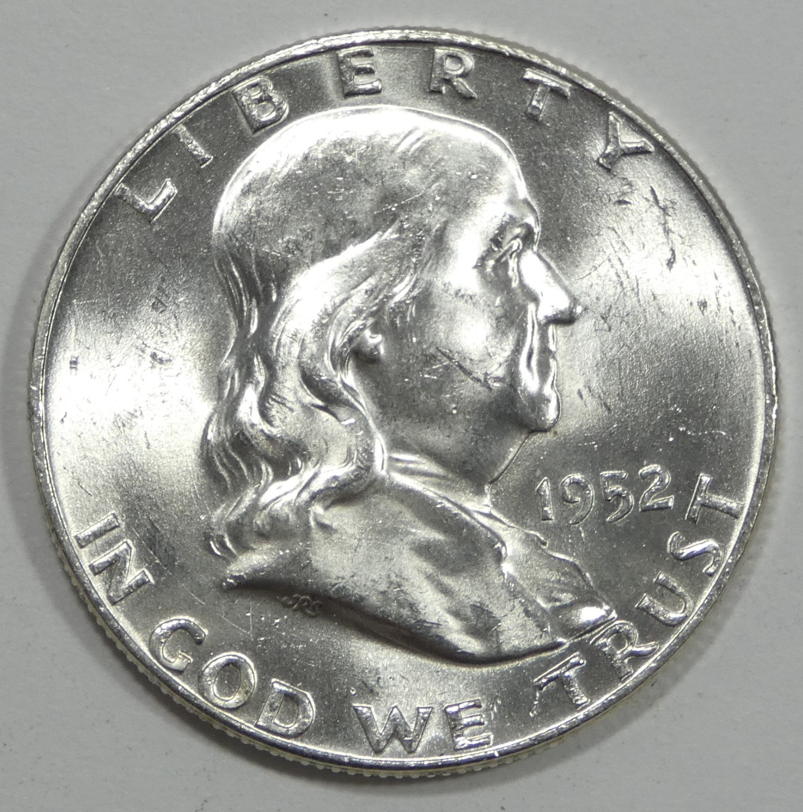 1952-D Franklin Half Dollar Nice BRILLIANT UNCIRCULATED Silver 50c