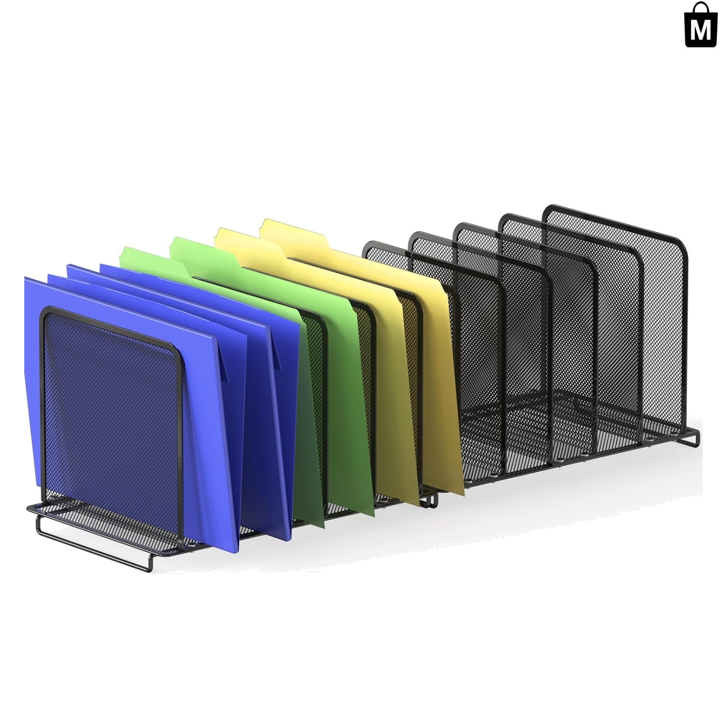 Chic Black File Sorter - 2 Pack, 5 Sections - Ideal for Home Office Efficiency