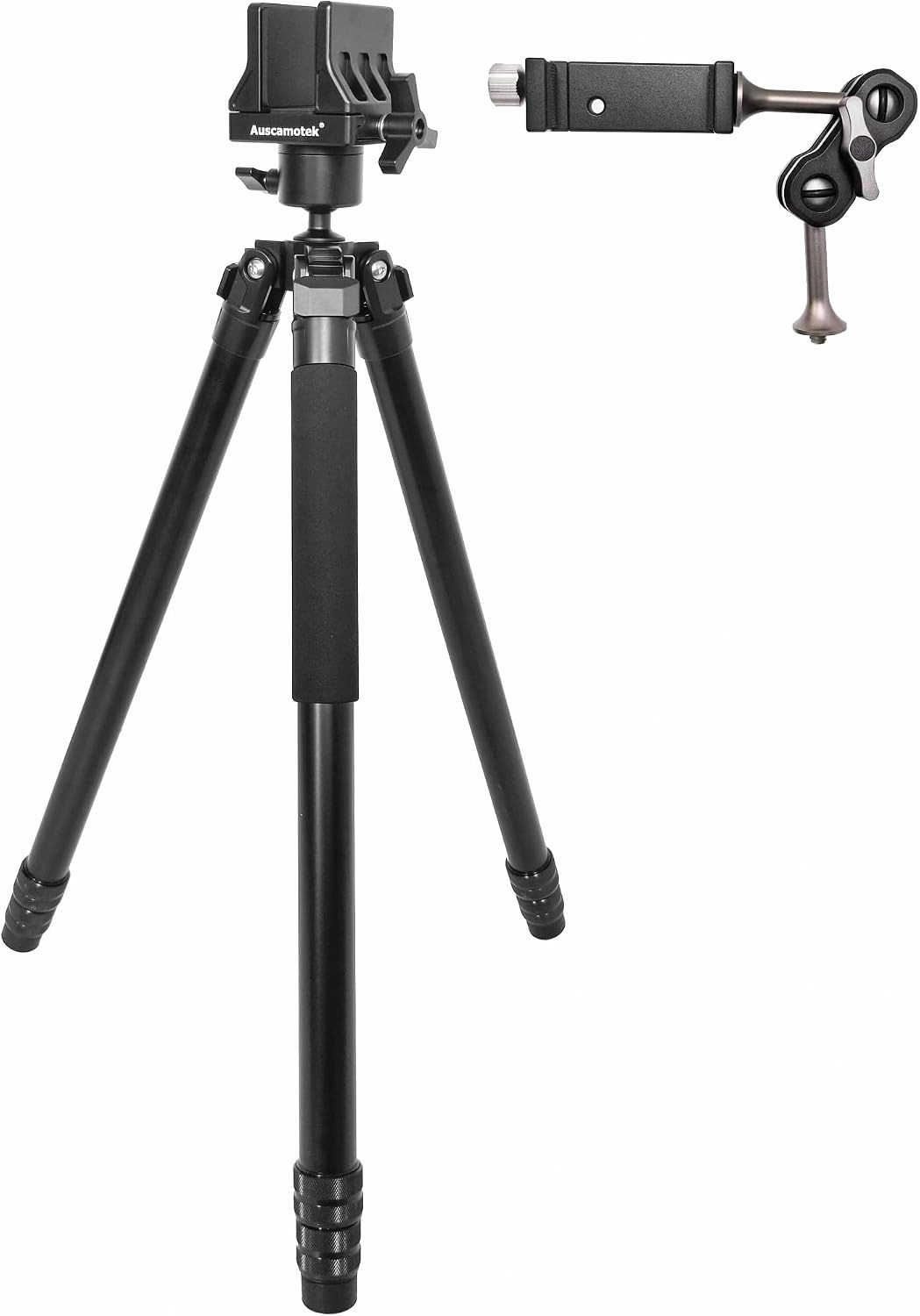 Aluminum Hunting Tripod Shooting Stick with 360° Ball Head and Phone Holder – Ad