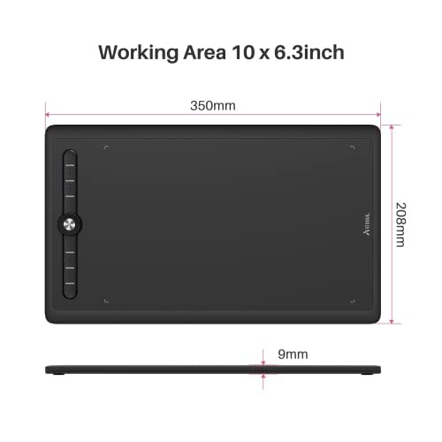 M0610Pro Drawing Tablet, 10x6 Inch, Tilt Support, Scroll Wheel | Battery-Free