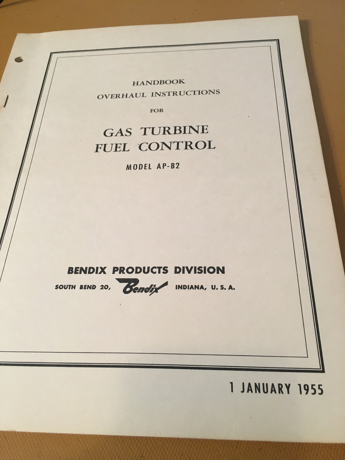 Bendix Gas Turbine Fuel Control AP-B2 Overhaul Manual