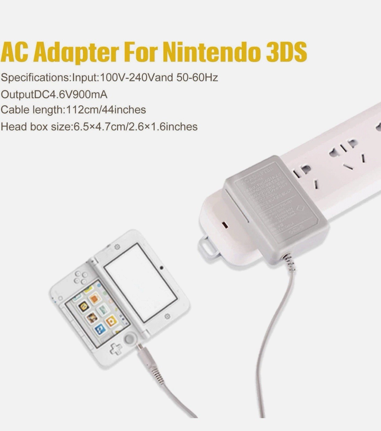 Cable Cargador de Pared Compatible con Nintendo DSi 2DS 3DS DSi XL