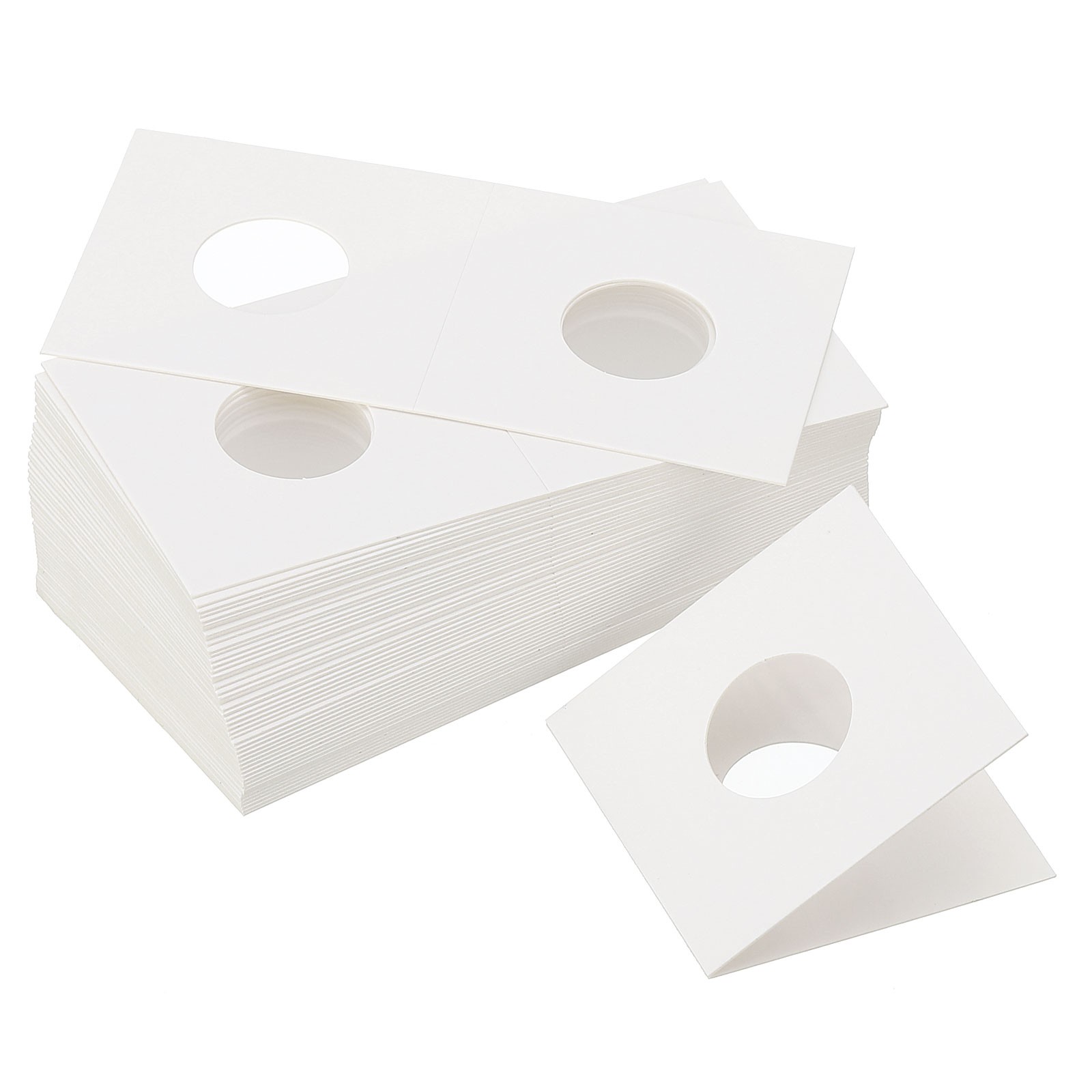 2x2 Coin Flips, 350 Pack 20.5mm Cardboard Coin Holder Paper Coin Holders, White