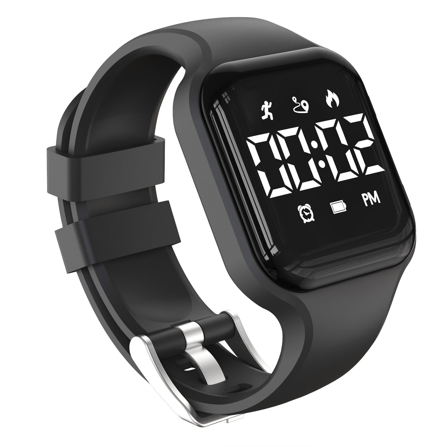 Kids' Digital Sport Pedometer Watch for Boys Girls,Waterproof, Fitness black