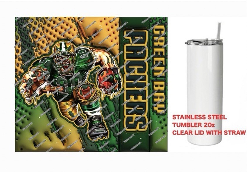 PACKERS  - COLORFUL 3D - Tumbler 20 oz Stainless Steel