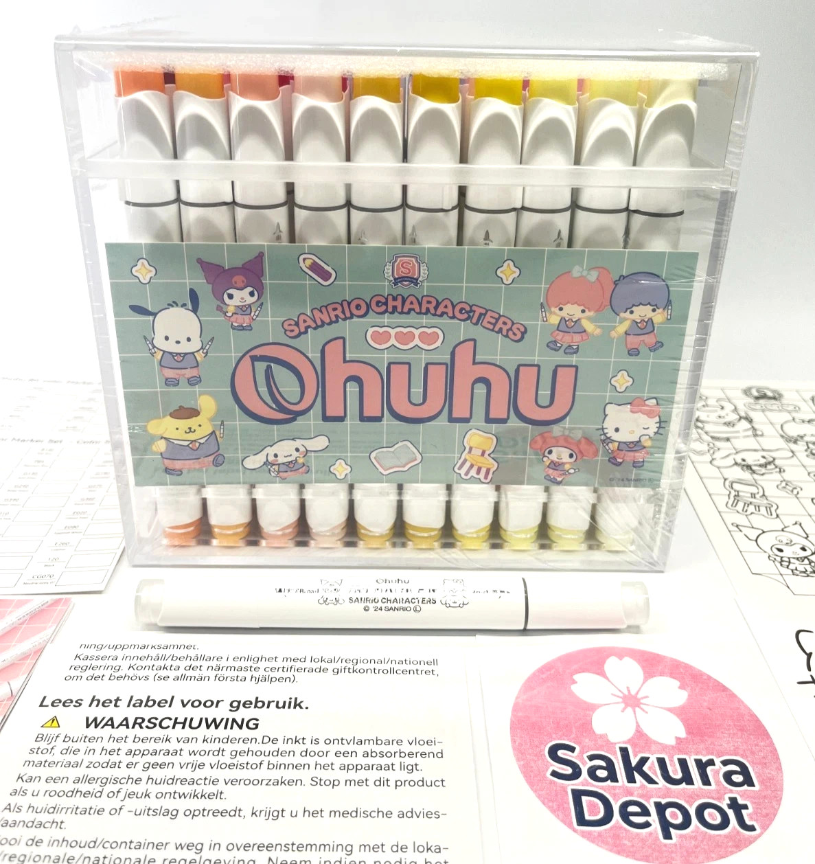 Sanrio x Ohuhu Markers 80 Colors Brush & Fine Dual Tip Pastel Art Sketch Pen JPN