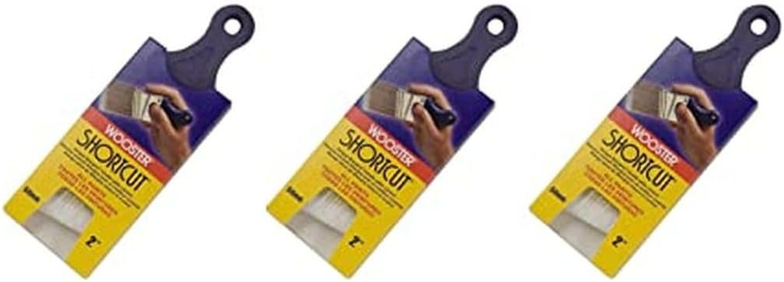 Brush Q3211-2 Shortcut Angle Sash Paintbrush, 2-Inch, White | Pack of 3