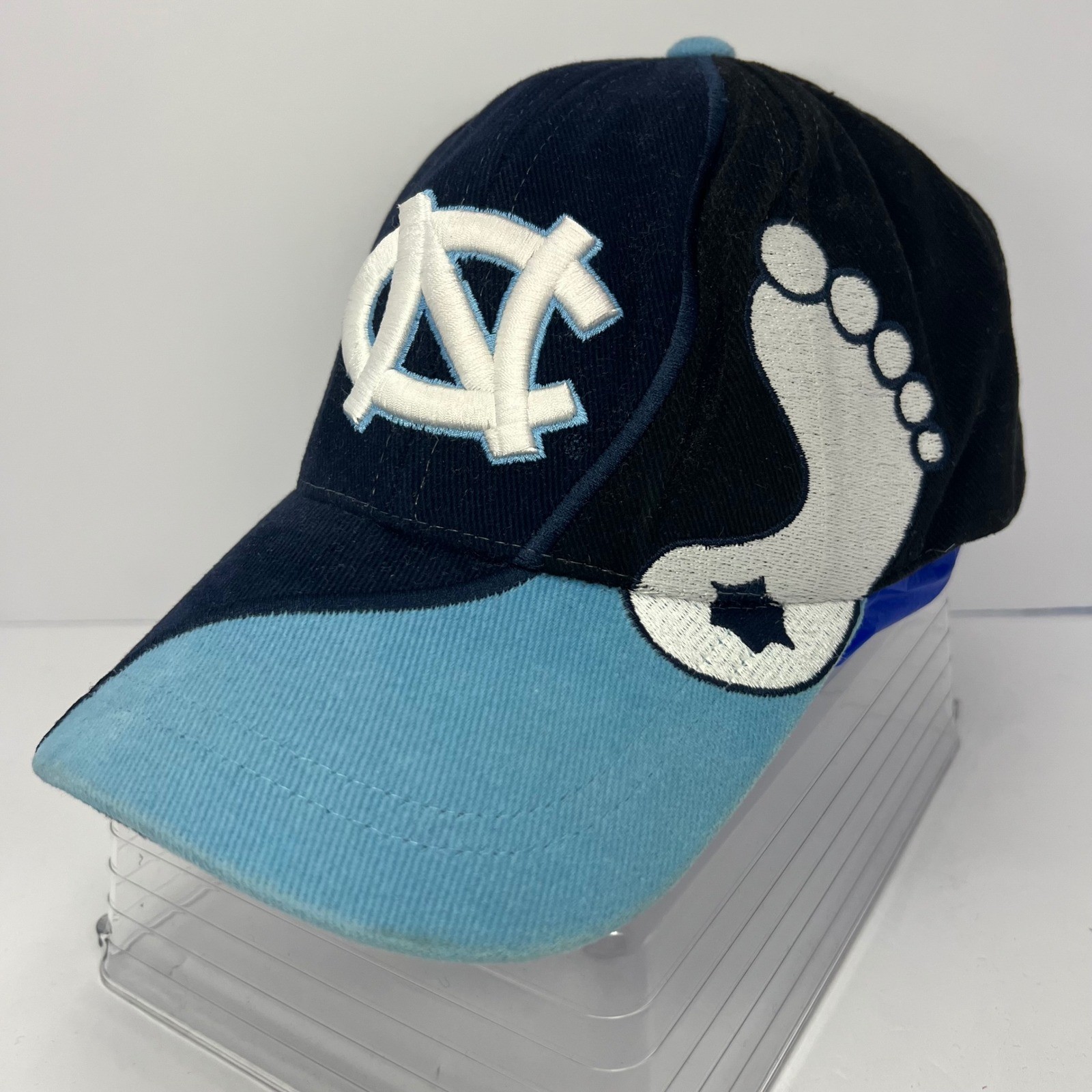 UNC Tar Heels Embroidered Baseball Cap Navy Blue Light Blue Adjustable Strap Y2K