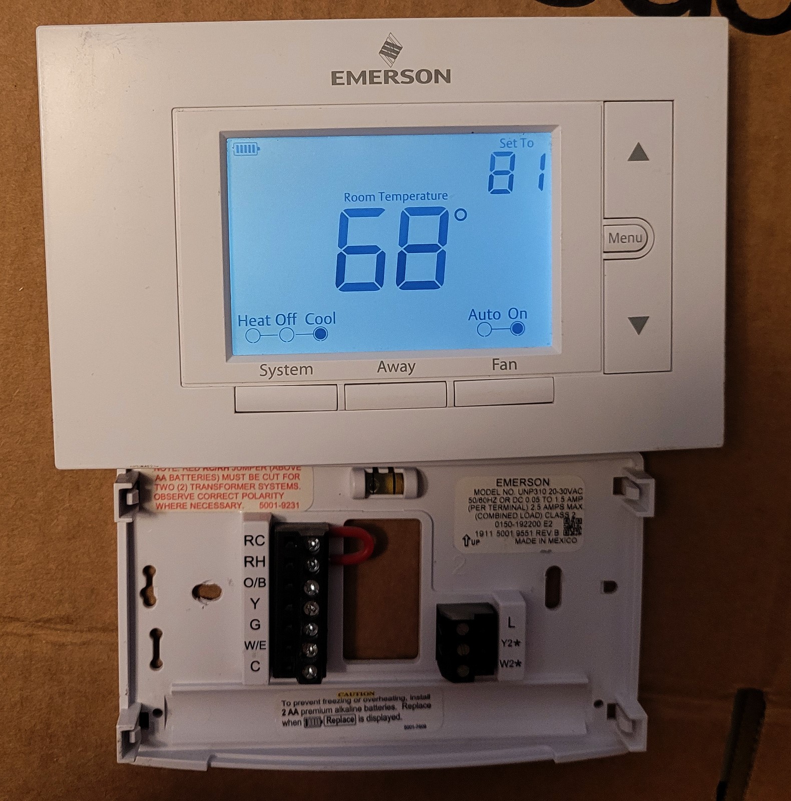Emerson White-Rodgers Non-Programmable Universal Thermostat, White (UNP310)