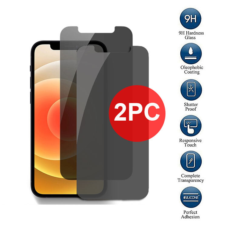 (2 PIECE) iPhone 12/ 12 Min/12 Pro Max - Privacy Tempered GLASS Screen Protector