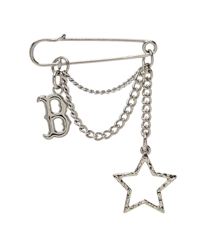 MLB Korea Boston Red Sox Star Baseball Cap Pin Jewelry Accessory Silver