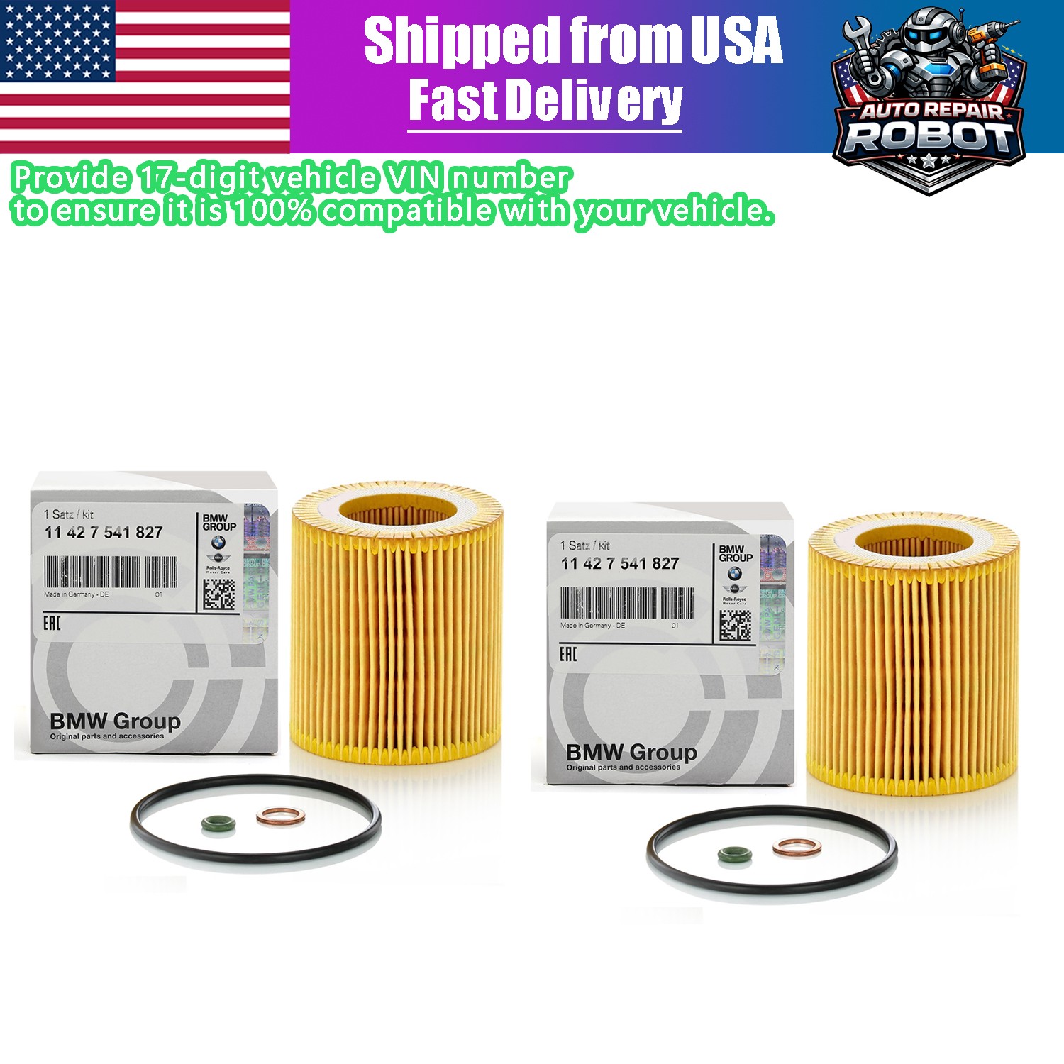 2 Pack Oil Filters HU816x for BMW 3.0l 328i 528i 640i 740i X3 X4 X5 11427541827