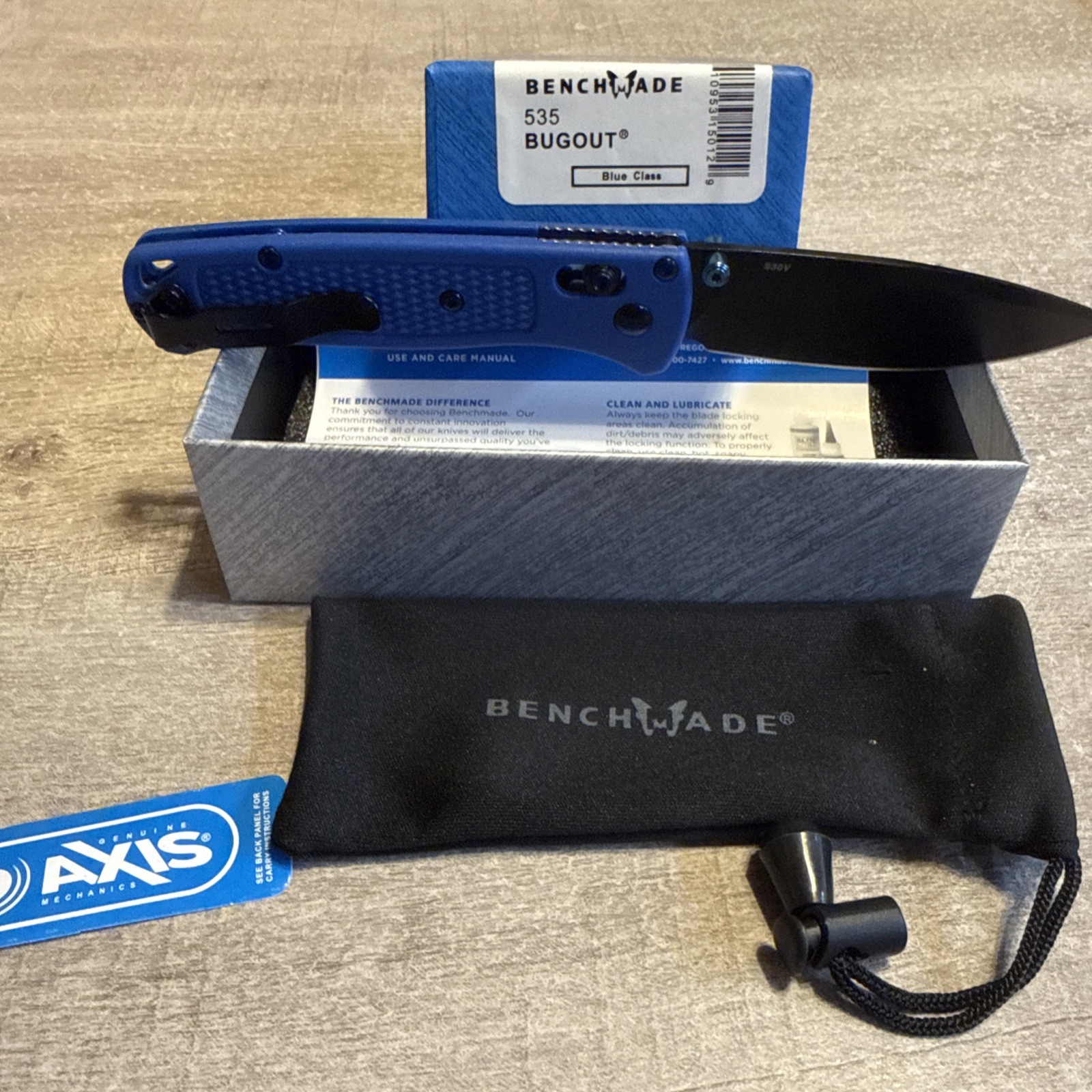 Bugout* 535 Blue S30V AXIS Lock Ultra EDC Black Blade Authniticity unverified