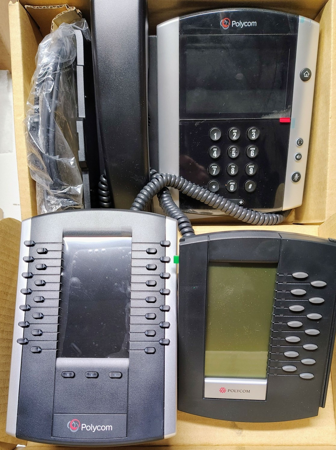 Polycom VVX 600 Gigabit IP Phone POE & VVX Color & 14 Line Expansion Modules Lot