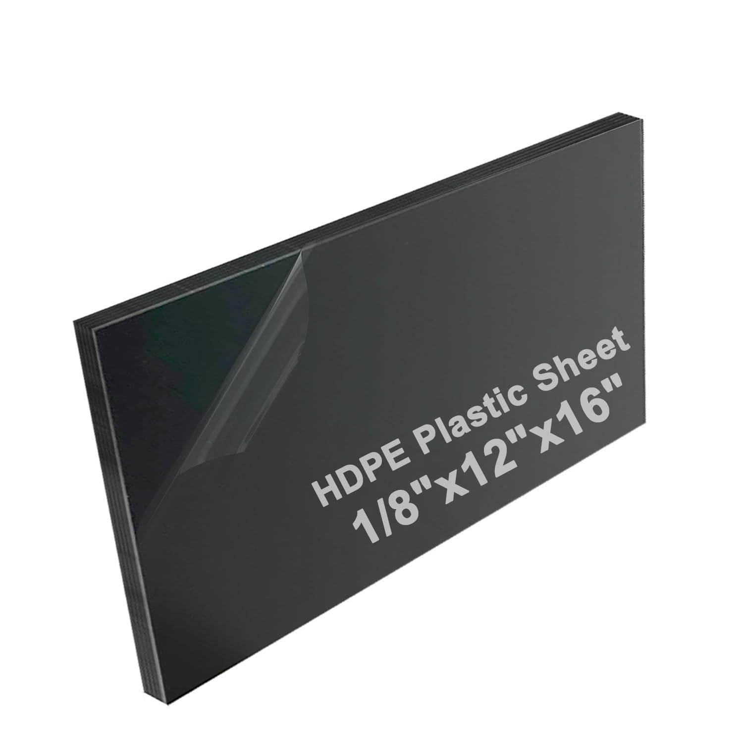 High-Density Polyethylene (HDPE) Plastic Sheet 1/8" Thick 12" X 16"- Black HD...