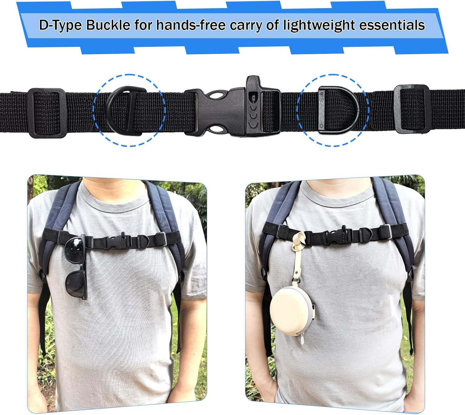 2 PCS Backpack Chest Strap Add On, Adjustable Sternum Straps for Backpacks