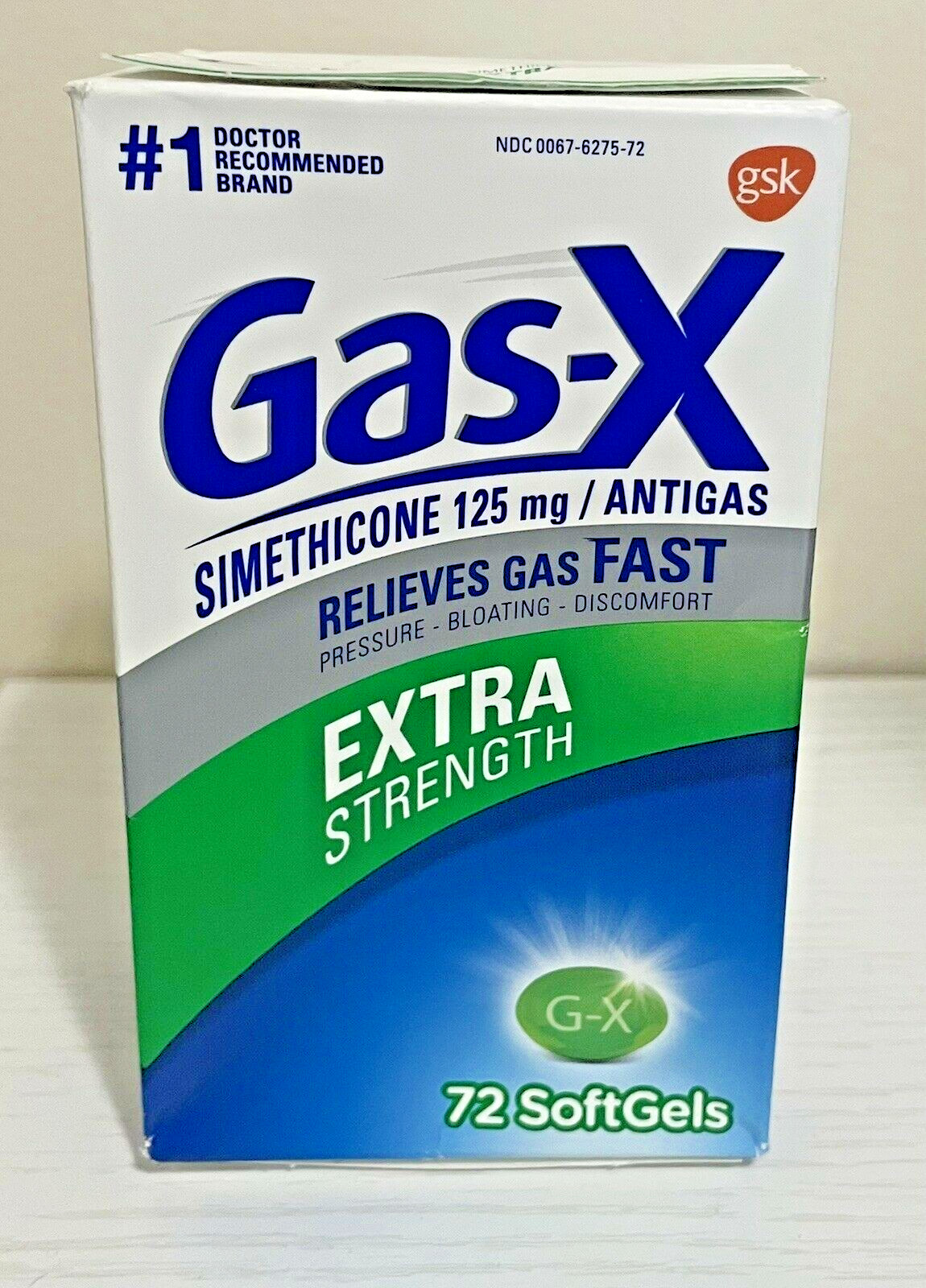 Gas-X Extra Strength Simethicone Softgels Medicine Fast Gas Relief 72 Ct 2/2028