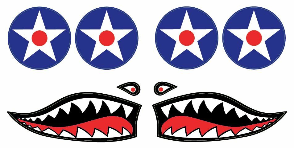 Cox .049 P-40 Warhawk Airplane Decal Set (Reproduction) 049