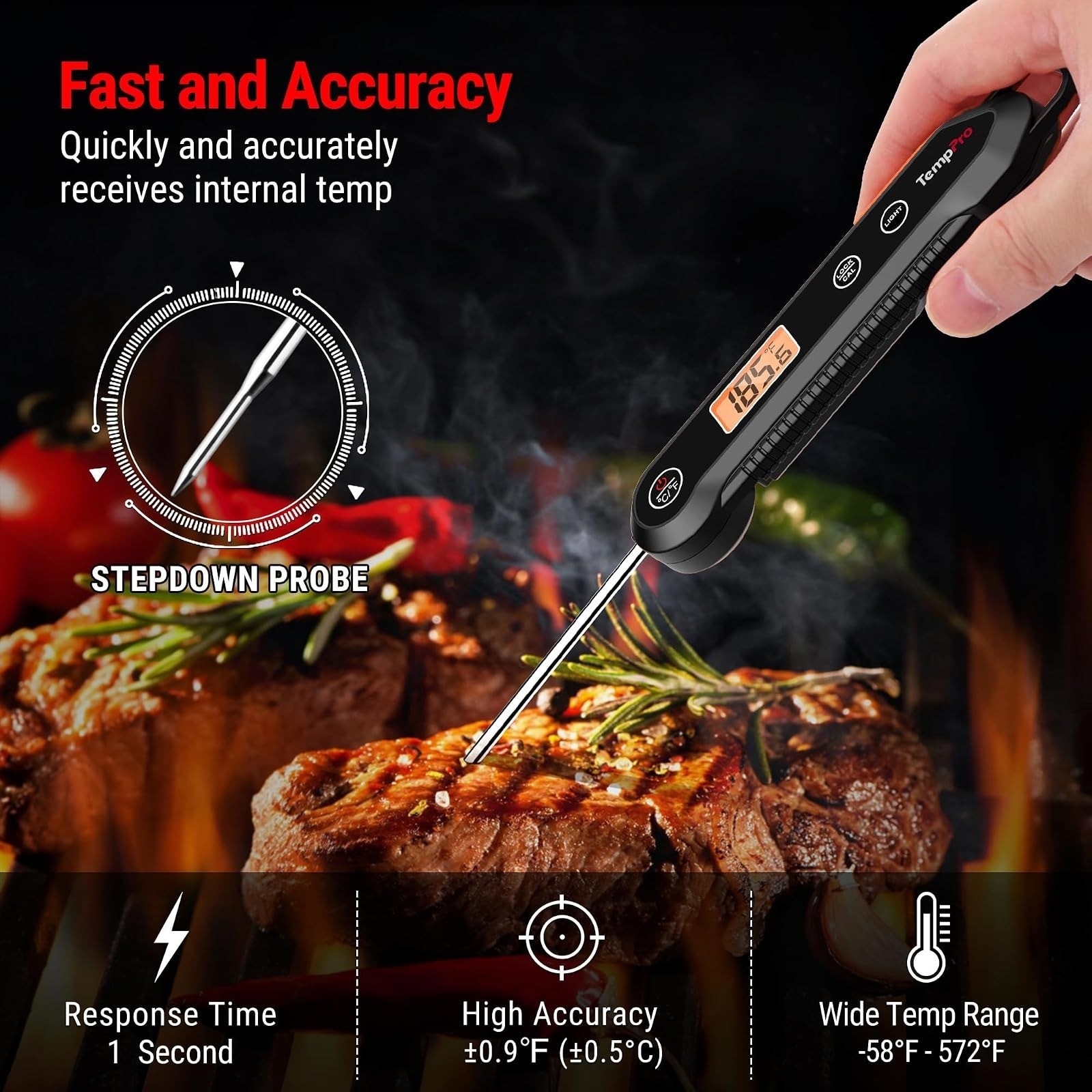 TempPro Digital Instant Read Meat Thermometer Waterproof Cooking Tools