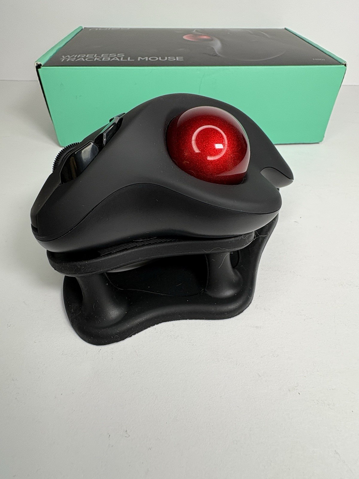 Nulea M501 Wireless Optical Trackball Mouse 5-Button 1600 DPI Black/Red