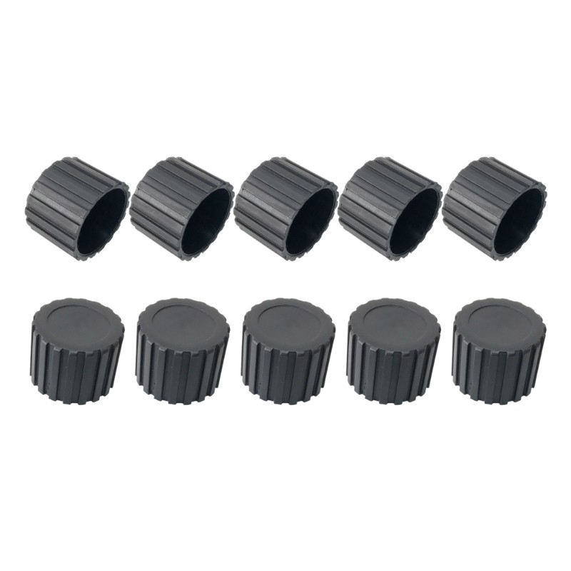 Plastic Round Tube End Cap for Gym Equipment, 38 Mm Black Set