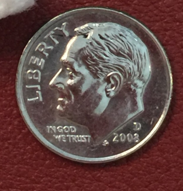 2008 D  Roosevelt Dime - Actual coin - Free shipping.