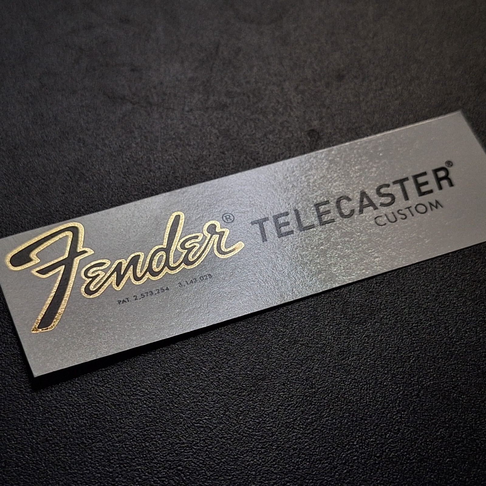 2-Pack Tele Headstock Blem Decal 70s Fender Style Gold Outline Waterslide