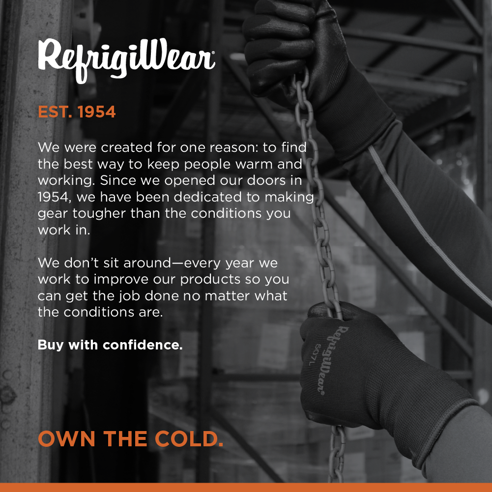 RefrigiWear Warm Dual Layer Thermal Ergo Grip Work Gloves with Textured Rubber