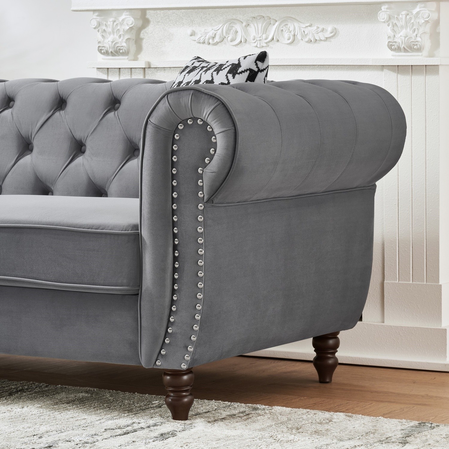 67'' Loveseat Sofa 2-Seater Velvet Upholstered Sofa Couch Living Room Sofa