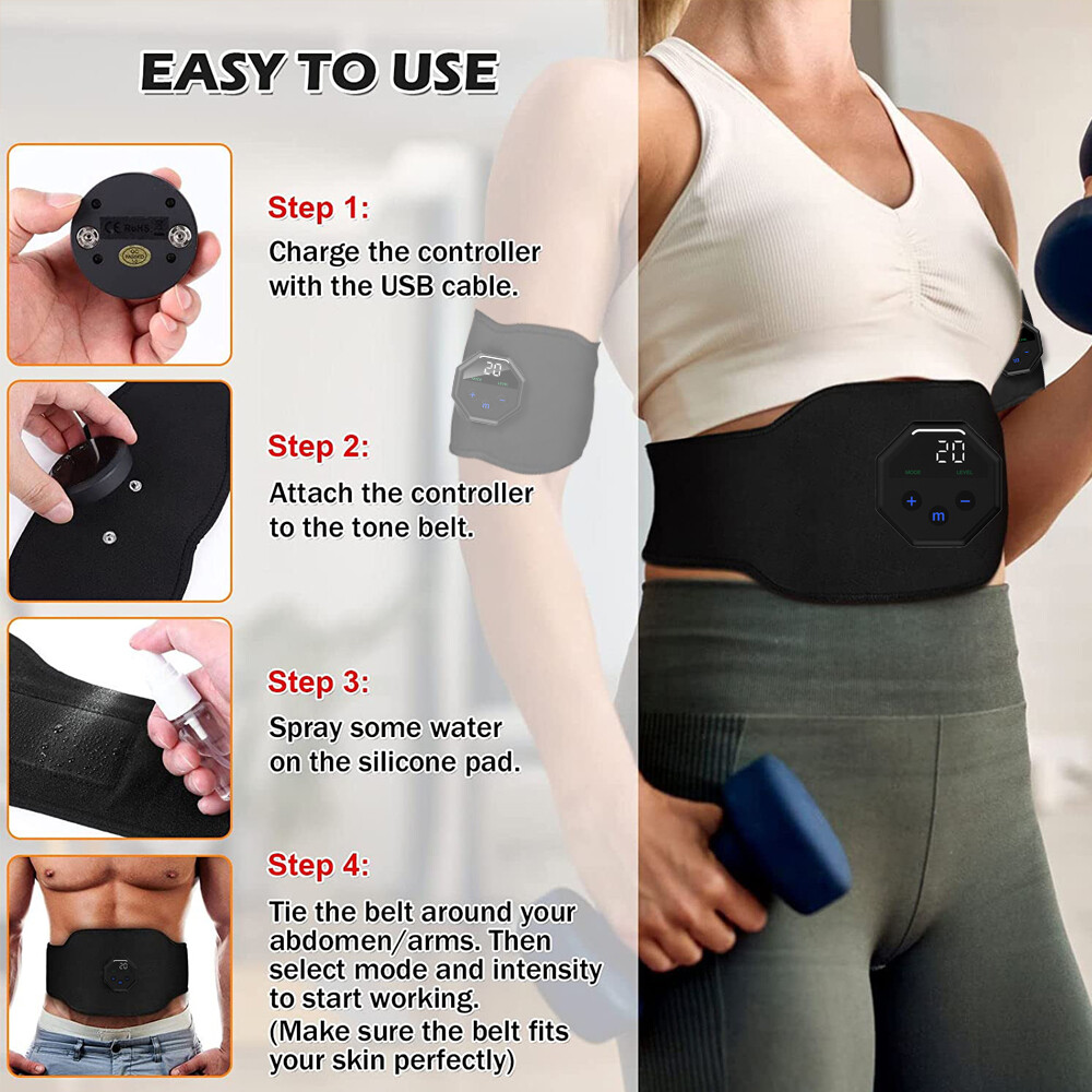 Electric Muscle Toner Simulation ABS Fat Burner Toning Belt Belly Shaper Machine
